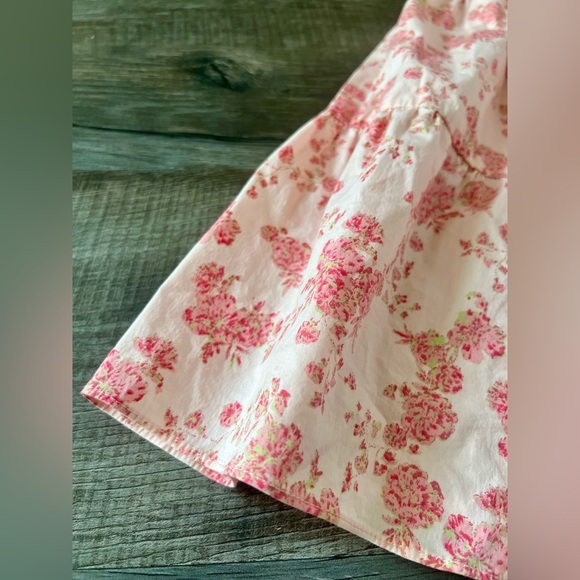 Rachel Parcell Pink Poppy Puff Sleeve Tiered Dress Large Floral Wedding Prairie - Picture 3 of 6